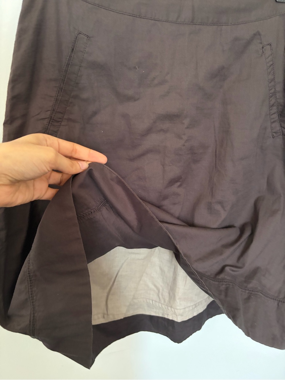 M0851 Brown Cotton A-Line Skirt Made in Canada - XXS - Picture 6 of 9